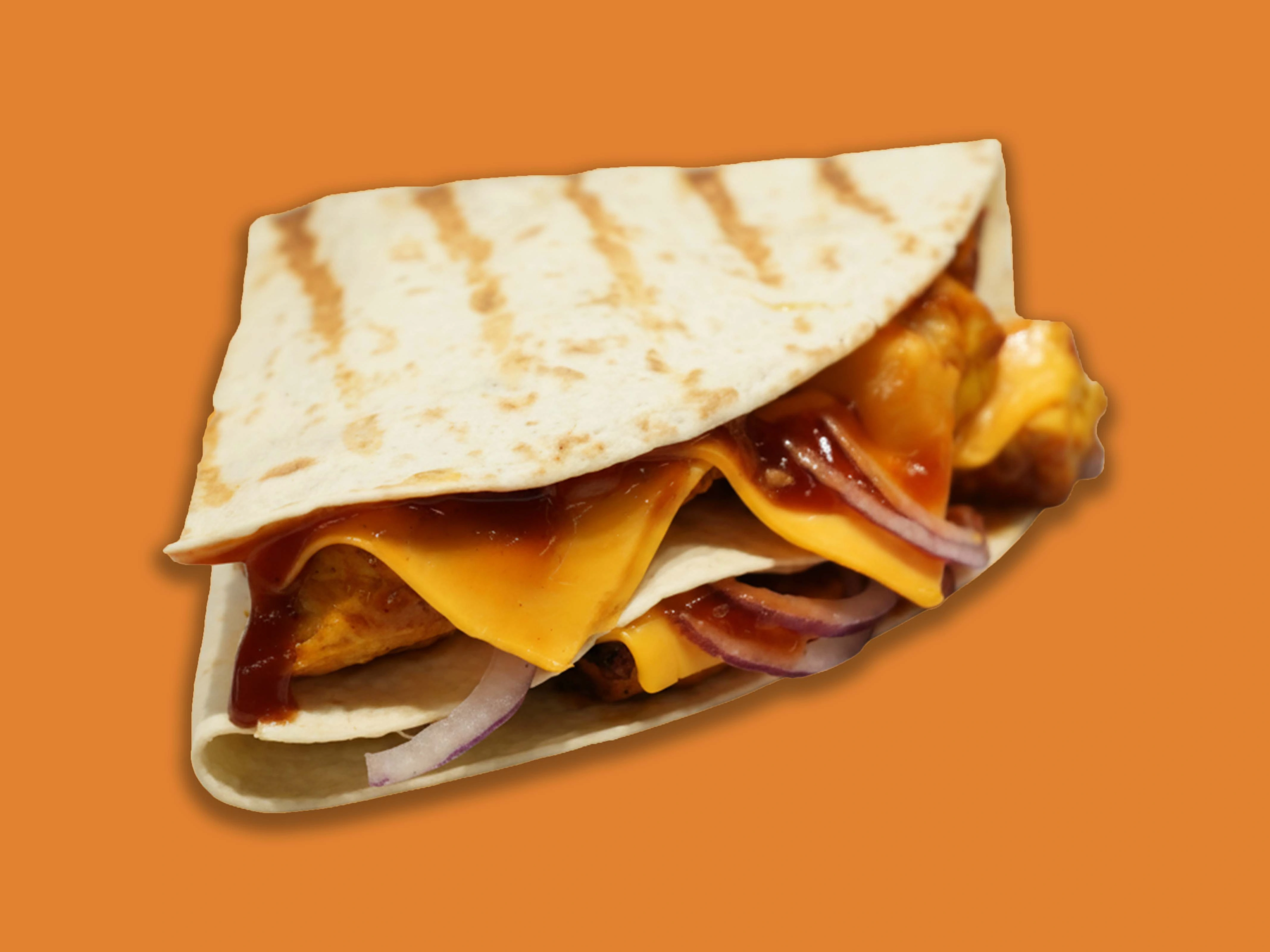 BBQ flame chicken quesadilla